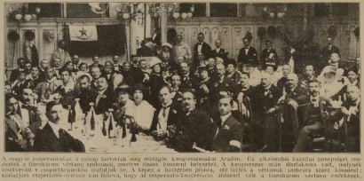 Kép az 1913. augusztus 19-21. között Aradon tartott országos eszperantó kongresszusról a Tolnai Világlapja 1913. szeptember 21-i számában